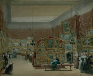 Intérieur de la galerie de la New Society of Painters in Watercolour, Old Bond Street, 1834 - George the Elder Scharf